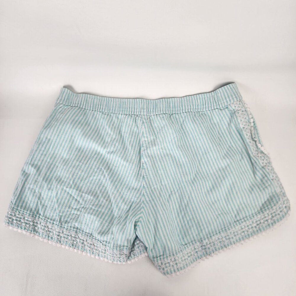 Vineyard Vines White Mint Striped Linen Shorts Embroider Pockets Pull On Small - Picture 9 of 10